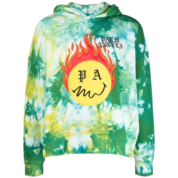 Palm Angels Burning Head Tie-Dye Hoodie. - Picture 2 of 3